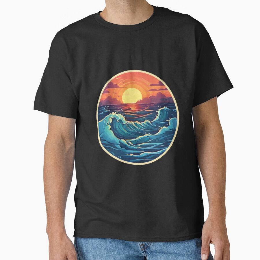 Sunrise Ocean Wave by Planetporridge T-Shirts, Hoodie, Sweatshirt | BlankRebels.com (Image 1)
