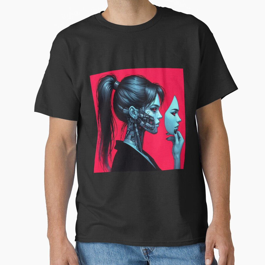 Cyberpunk Neon Girl Cyborg without Mask by RESToRAPTOR T-Shirts, Hoodie, Sweatshirt | BlankRebels.com (Image 1)