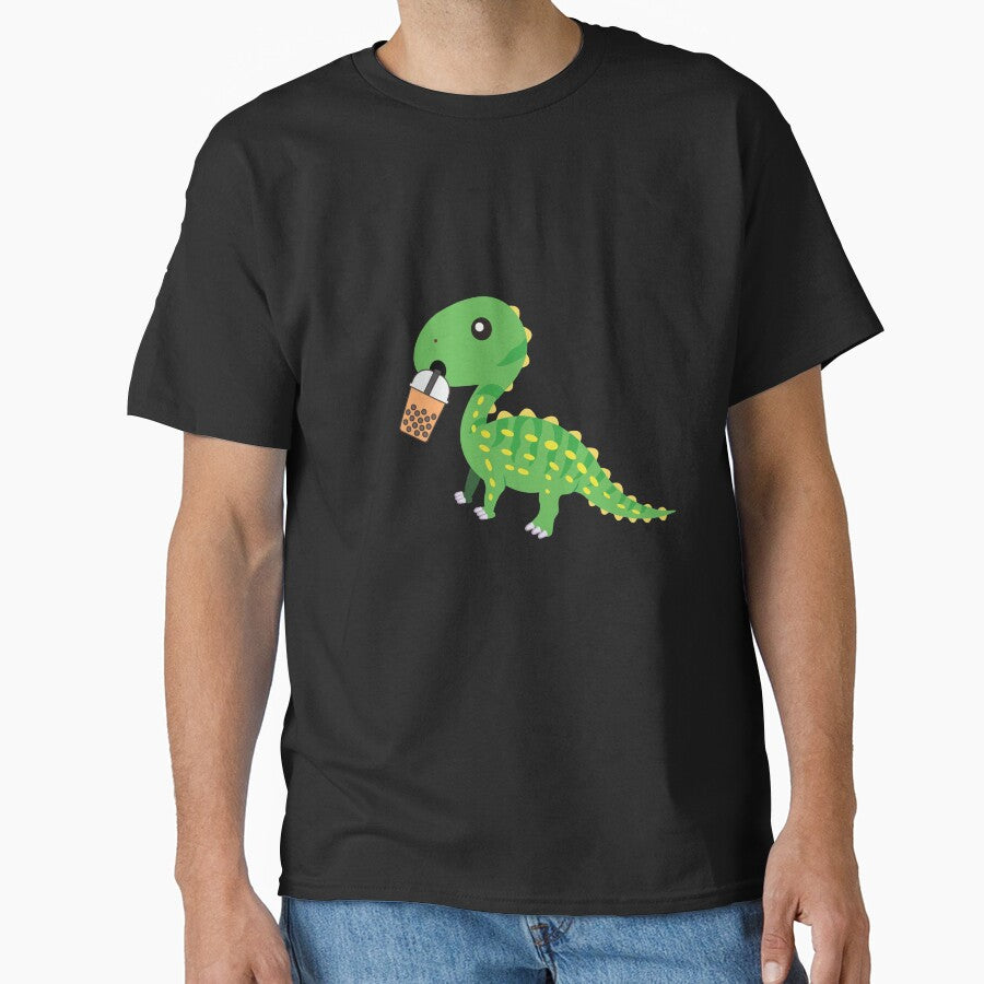 Cute Green Dino Boba by Rpgpbp T-Shirts, Hoodie, Sweatshirt | BlankRebels.com (Image 1)