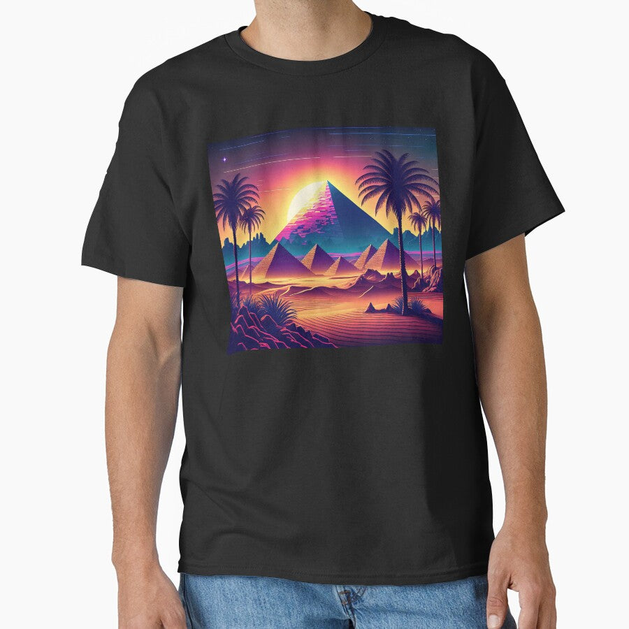 Neon Oasis: Pyramids of the Future by Mullet Monkey T-Shirts, Hoodie, Sweatshirt | BlankRebels.com (Image 1)