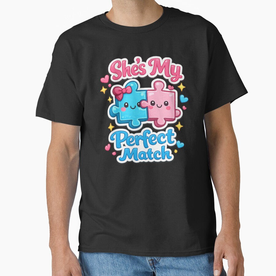 She’s My Perfect Match – Puzzle Couple Love Design by JerryBahama T-Shirts, Hoodie, Sweatshirt | BlankRebels.com (Image 1)