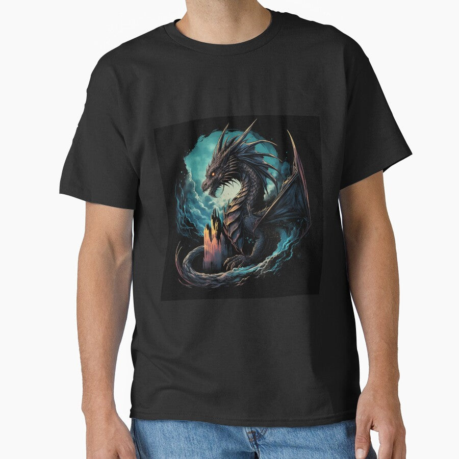 Fantasy Fiction - Black Cave Dragon by Fantasy Masterpiece T-Shirts, Hoodie, Sweatshirt | BlankRebels.com (Image 1)