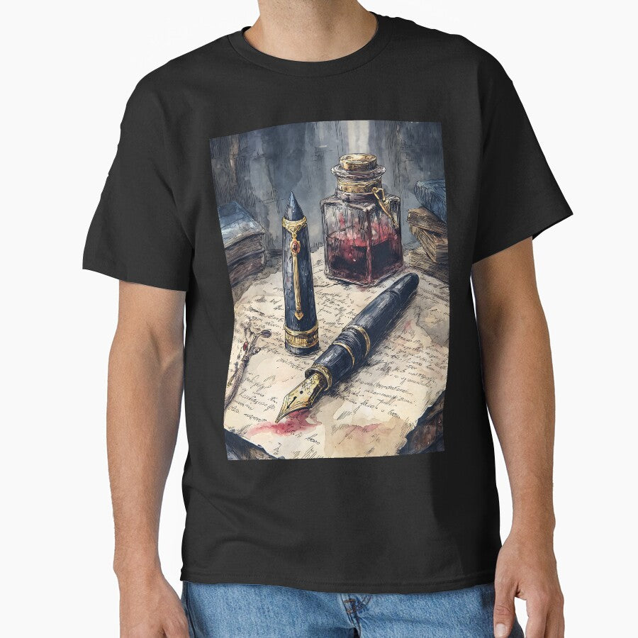 Vintage Dark Academia Fountain Pen by bapupa T-Shirts, Hoodie, Sweatshirt | BlankRebels.com (Image 1)