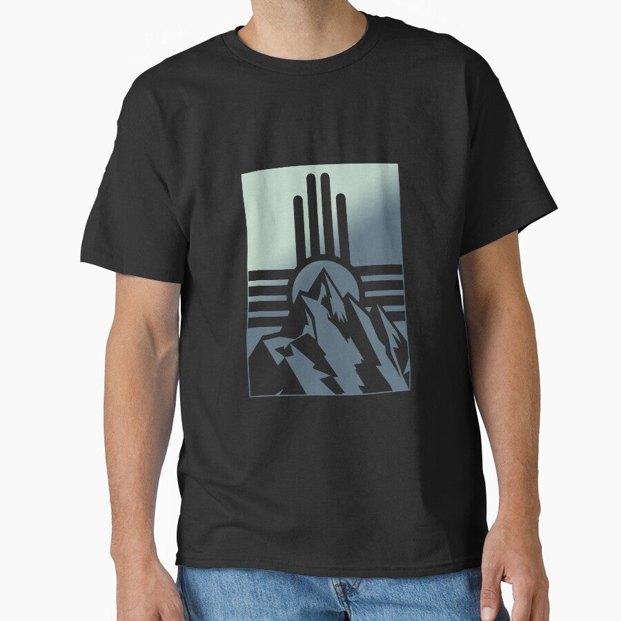 New Mexico State Zia Symbol Mountains by BundlerVq T-Shirts, Hoodie, Sweatshirt | BlankRebels.com (Image 1)