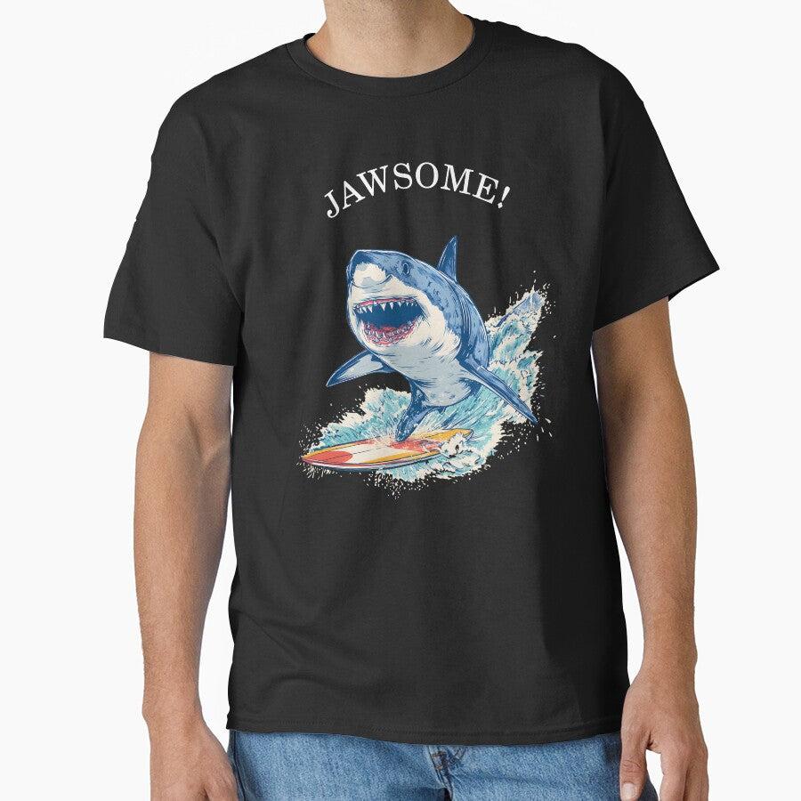 SURFING SHARK - JAWSOME by Danicus666 T-Shirts, Hoodie, Sweatshirt | BlankRebels.com (Image 1)