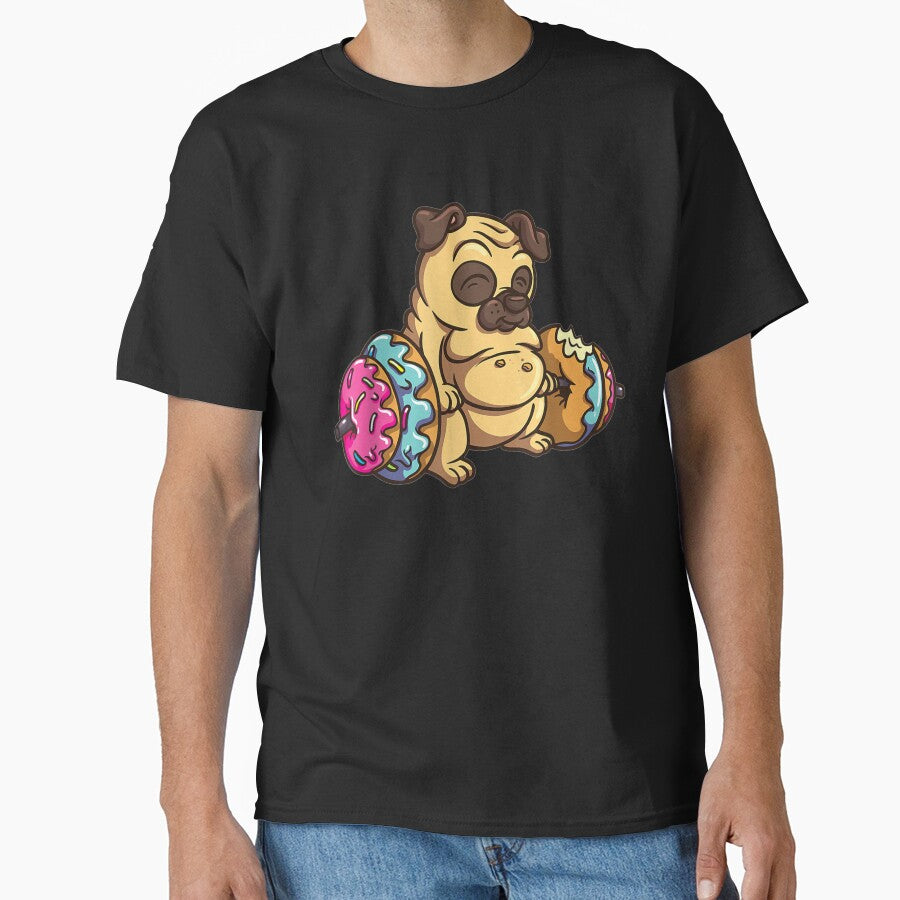 Pug Donut Deadlift Fitness Bodybuilder Dog Foodie by ninapfvu T-Shirts, Hoodie, Sweatshirt | BlankRebels.com (Image 1)
