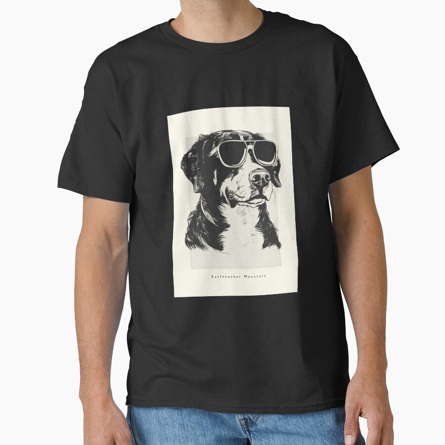Entlebucher Mountain Digital Sketch Drawing Illustration by rafaeltto T-Shirts, Hoodie, Sweatshirt (Image 1)