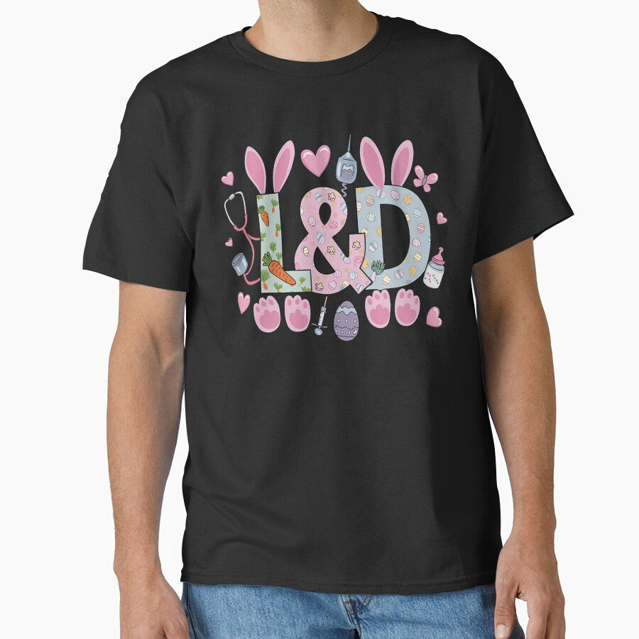 Cute L&D Labor and Delivery Nurse Easter Bunny Eggs Spring by laurelrhodes T-Shirts, Hoodie, Sweatshirt (Image 1)