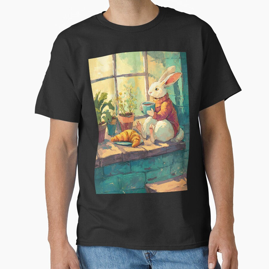 Light Academia Art: Rabbit's Study Break by bapupa T-Shirts, Hoodie, Sweatshirt | BlankRebels.com (Image 1)