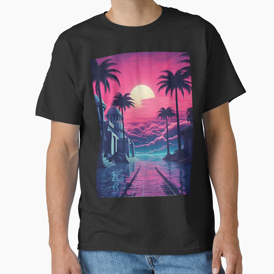 Vaporwave Dreams: Nurturing the Cosmic Horizon by Mullet Monkey T-Shirts, Hoodie, Sweatshirt | BlankRebels.com (Image 1)