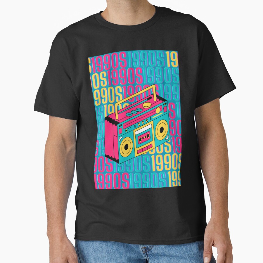 1990s retro design 1 - Teal Background by PunjabanJatti T-Shirts, Hoodie, Sweatshirt | BlankRebels.com (Image 1)