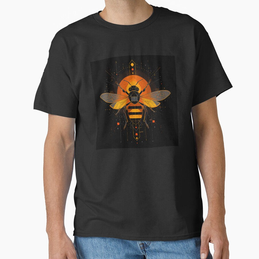 Cosmic Bee – Geometric Orange Sun Design by shopsoftbloom T-Shirts, Hoodie, Sweatshirt | BlankRebels.com (Image 1)