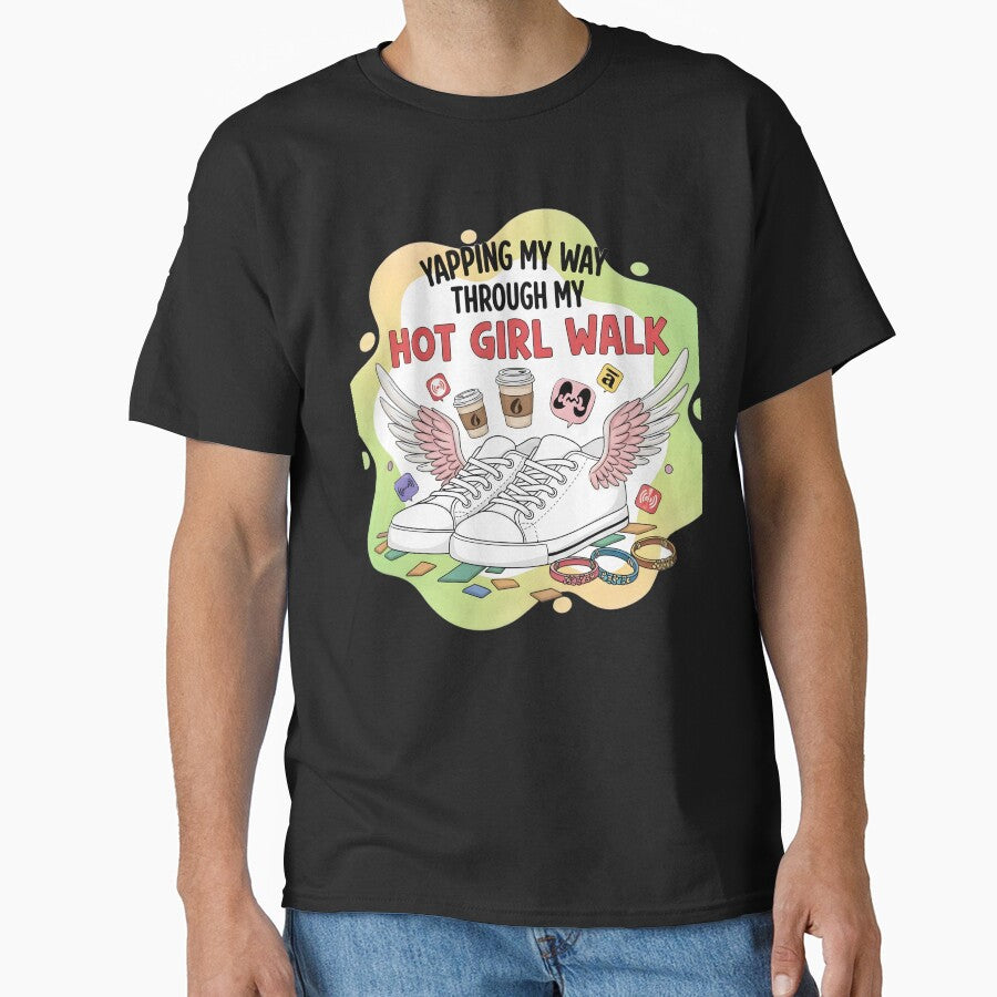 Yapping My Way Through My Hot Girl Walk Trendy Aesthetic Digital Art Print by AnnDesignStudio T-Shirts, Hoodie,... (Image 1)