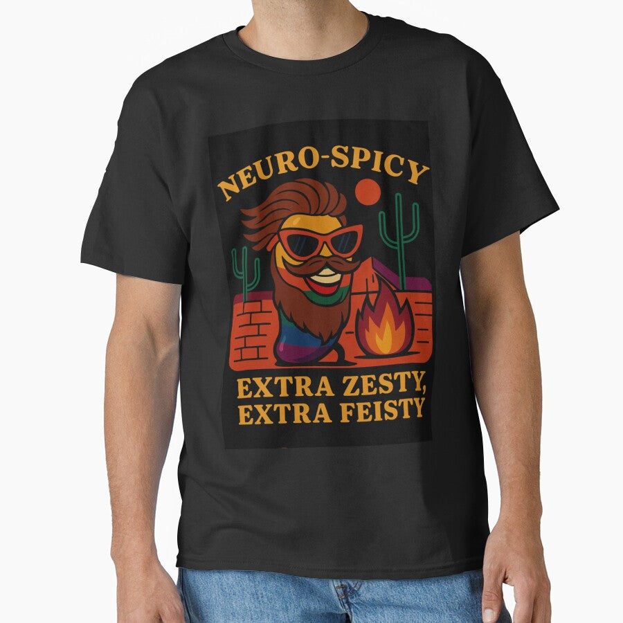 NEURO-SPICY EXTRA ZESTY EXTRA FEISTY, RAINBOW JALAPENO SHORT BROWN HAIR MUSTACHE BEARD by... (Image 1)