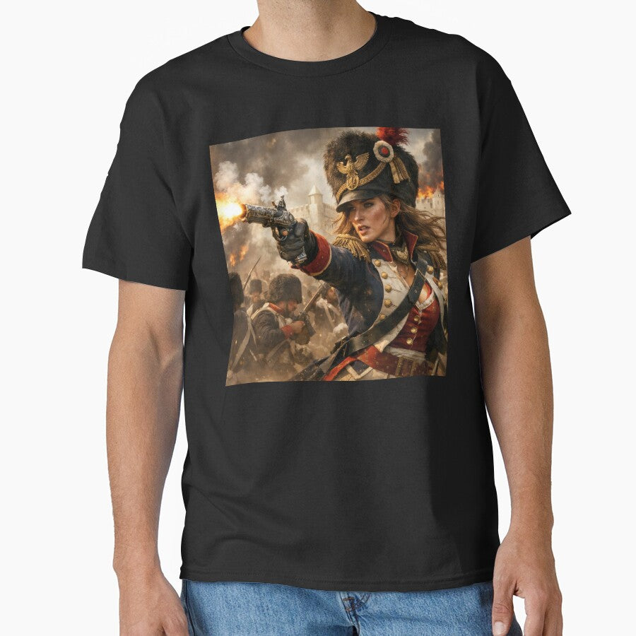 Napoleonic Warrior Princess – Female Soldier Fantasy Wall Art with Flintlock Pistol by Spiritveil