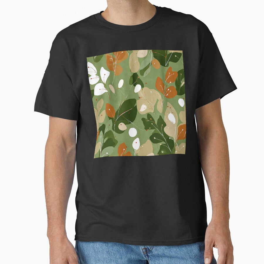Boho Abstract Leaves In Green, Earthtones, And Orange by DEC02 T-Shirts, Hoodie, Sweatshirt | BlankRebels.com (Image 1)