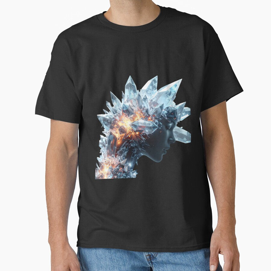 Radiant Crystal Aura Luminous Prism Portrait by CrystalVanta T-Shirts, Hoodie, Sweatshirt | BlankRebels.com (Image 1)