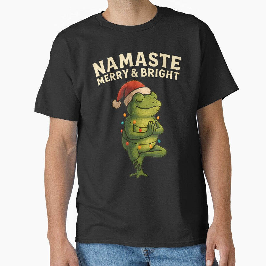 Funny Yoga Frog Lights Namaste T-Shirts, Hoodie, Sweatshirt