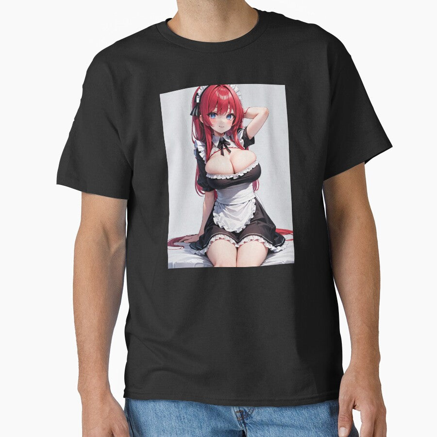 Red Hair Tidy Maid Waifu by EnchantedAnime T-Shirts, Hoodie, Sweatshirt | BlankRebels.com (Image 1)
