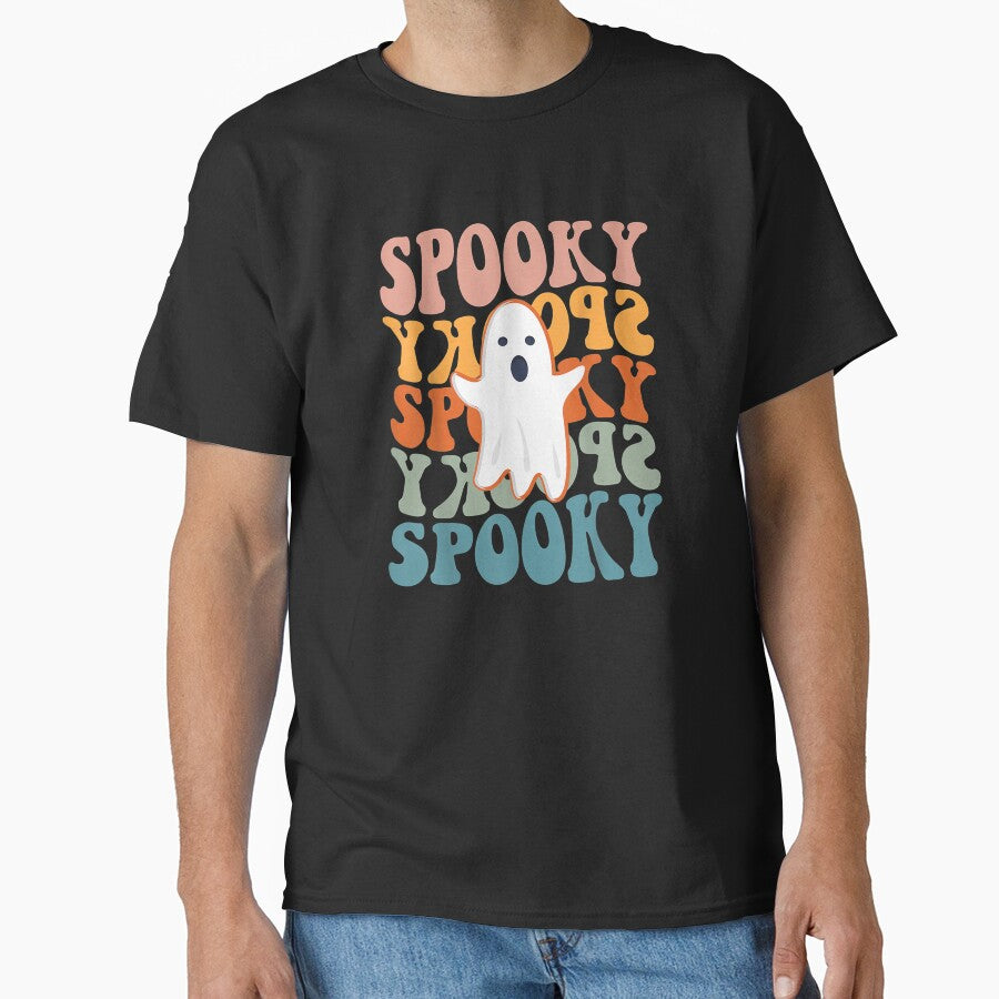 Spooky Boo Halloween Costume Retro Daisy Colorful Scary by Spencerhowar T-Shirts, Hoodie, Sweatshirt (Image 1)