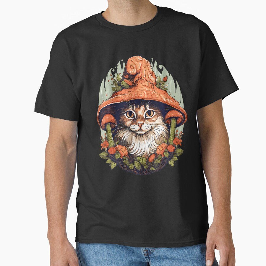 Cottagecore Aesthetic Mushroom Cat Mushroom by TaraLiliana T-Shirts, Hoodie, Sweatshirt | BlankRebels.com (Image 1)