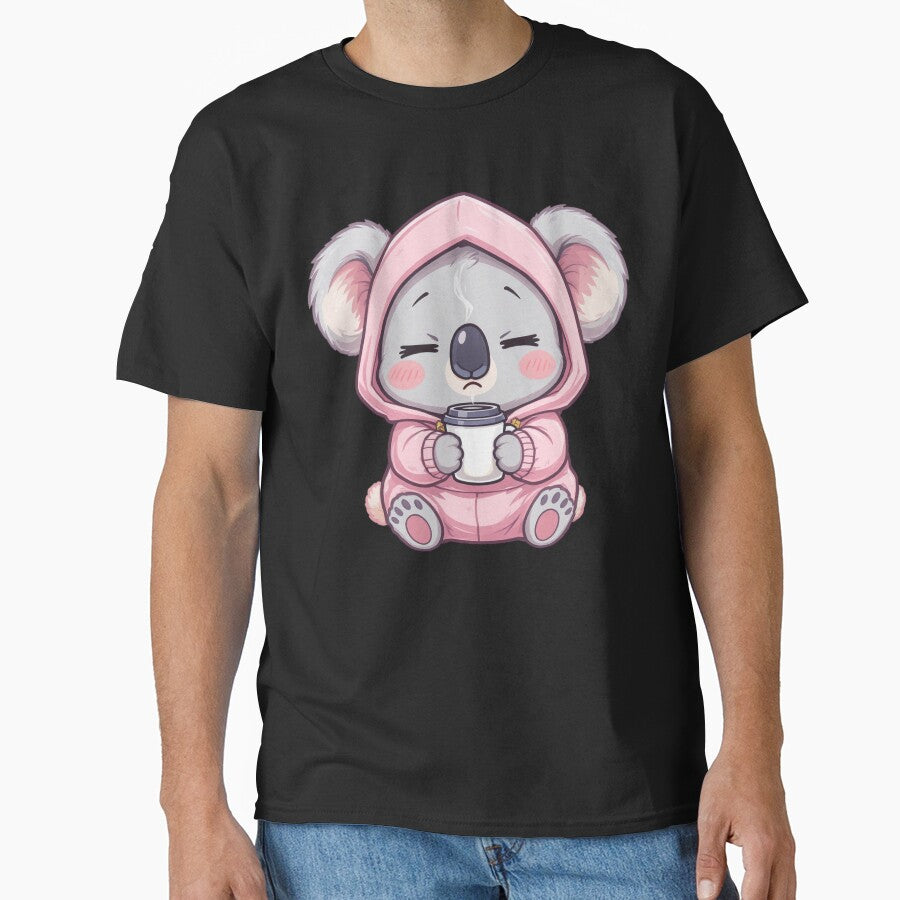Sleepy Kawaii Koala with Coffee | Funny Chibi Student Life Koala by ColorSplash123 T-Shirts, Hoodie, Sweatshirt (Image 1)