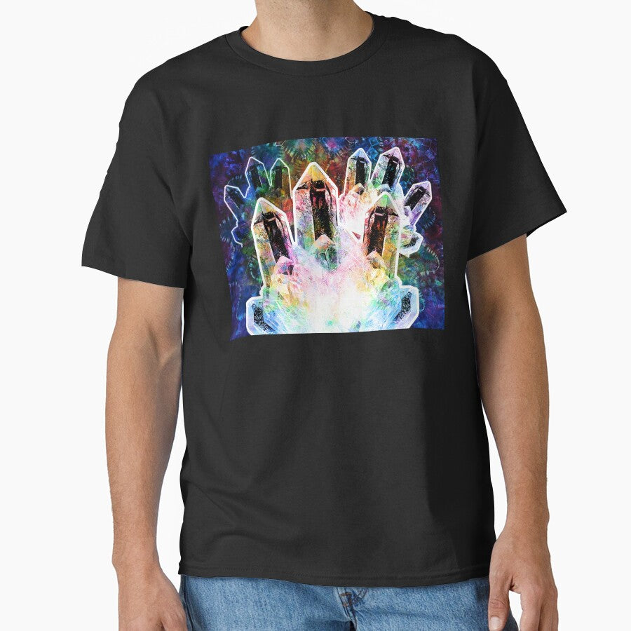 Clusters of rainbow spectrum Quartz Crystals tie dye rainbows by AuroraXGreen T-Shirts, Hoodie, Sweatshirt (Image 1)