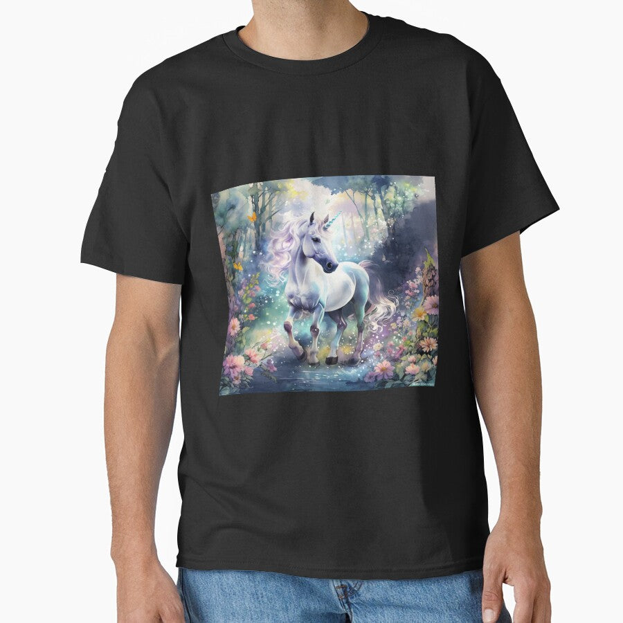 Enchanted Unicorn in a Luminous Forest by Collection de trésors T-Shirts, Hoodie, Sweatshirt | BlankRebels.com (Image 1)