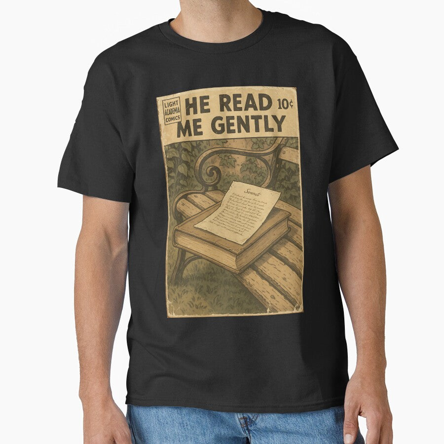Romantic Light Academia: He read me gently by bapupa T-Shirts, Hoodie, Sweatshirt | BlankRebels.com (Image 1)