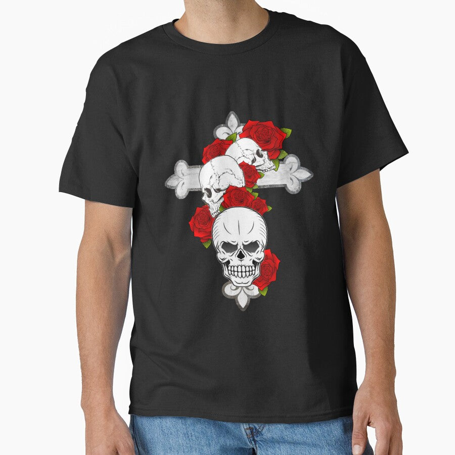 Skull flowers cross Gothic by Tokxin T-Shirts, Hoodie, Sweatshirt | BlankRebels.com (Image 1)