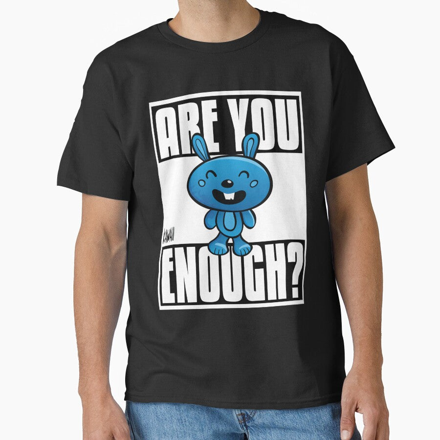 Are You Bunny Enough? Kawaii Lovable Cute Adorable Cartoon Blue Bunny by ProjectX23