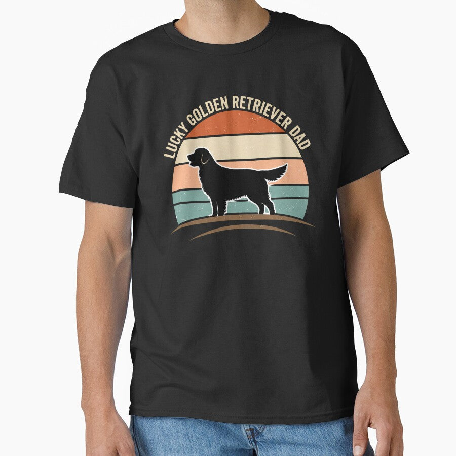 Vintage Lucky Golden Retriever Dad by chattsuede T-Shirts, Hoodie, Sweatshirt | BlankRebels.com (Image 1)