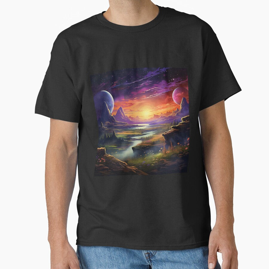 Fantasy Landscape - Planetary Sky by Fantasy Masterpiece T-Shirts, Hoodie, Sweatshirt | BlankRebels.com (Image 1)