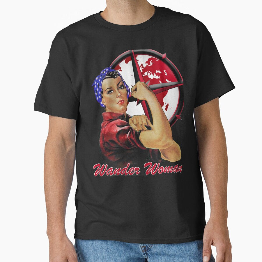 Wander Woman - Explore the World - Rosie the Riveter by Questforit T-Shirts, Hoodie, Sweatshirt | BlankRebels.com (Image 1)