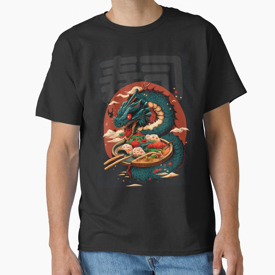 The Black Sushi Dragon by DigitallyCraftz T-Shirts, Hoodie, Sweatshirt | BlankRebels.com (Image 1)