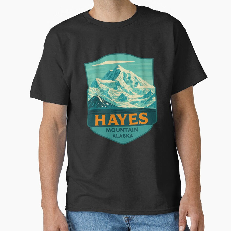 Hayes Mountain Vista - Alaska Vector Landscape by Gideon Emmerich T-Shirts, Hoodie, Sweatshirt | BlankRebels.com (Image 1)