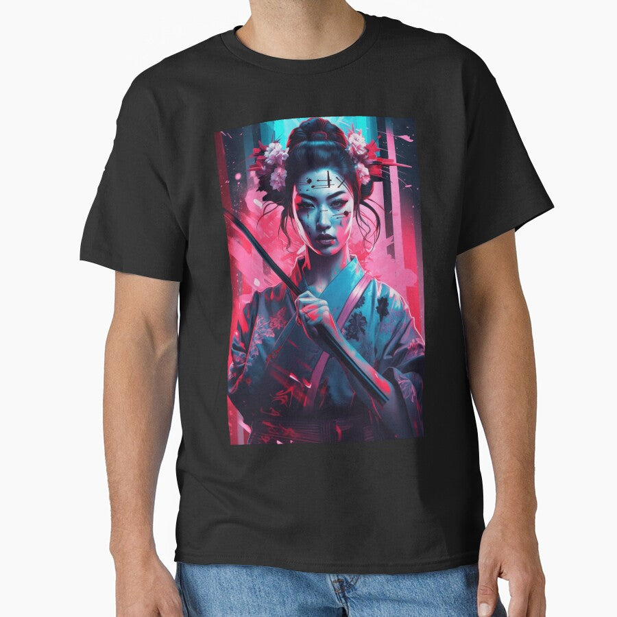 Cyberpunk Geisha by MidJourneymen T-Shirts, Hoodie, Sweatshirt | BlankRebels.com (Image 1)