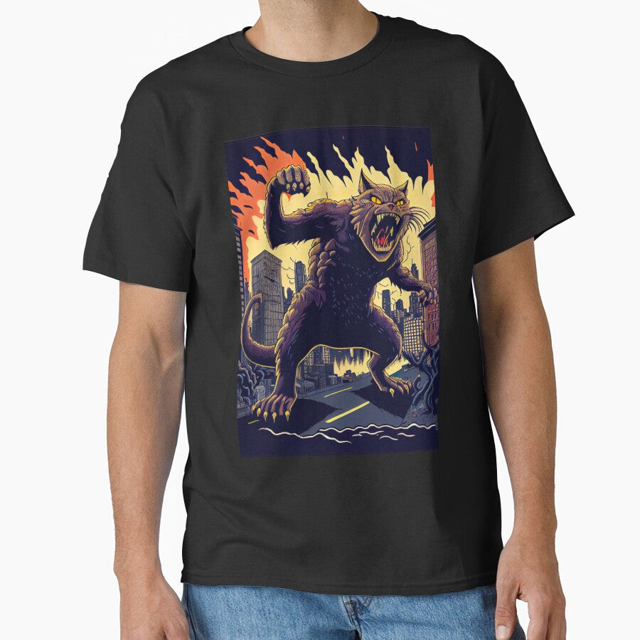 Giant Angry Cat attacking a city by KoolArtDistrict T-Shirts, Hoodie, Sweatshirt | BlankRebels.com (Image 1)