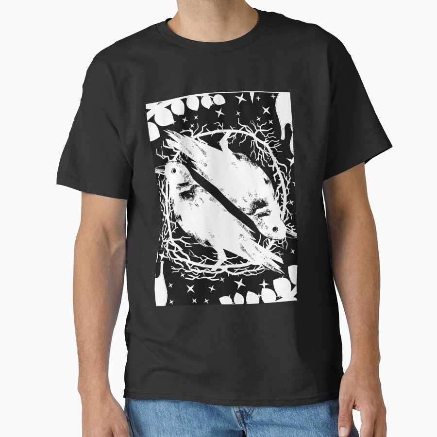 Flaming Ring Of White Raven Feathers by LadyZodiac T-Shirts, Hoodie, Sweatshirt | BlankRebels.com (Image 1)
