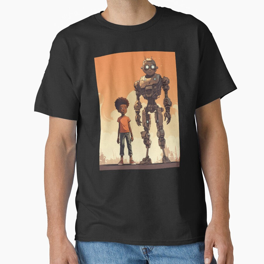 Afrofuturist Boy With Robot Guardian by RTFaulkner T-Shirts, Hoodie, Sweatshirt | BlankRebels.com (Image 1)