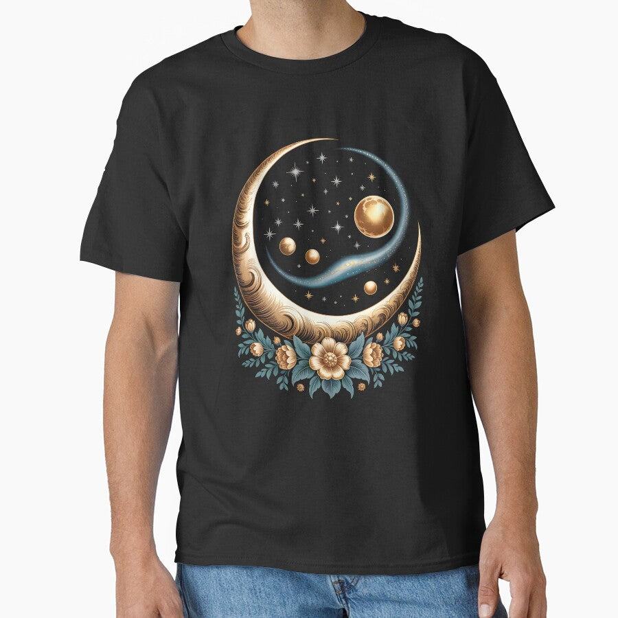 mystic sun and moon woman mystical flowers aesthetic by MOHITSALVI T-Shirts, Hoodie, Sweatshirt | BlankRebels.com (Image 1)