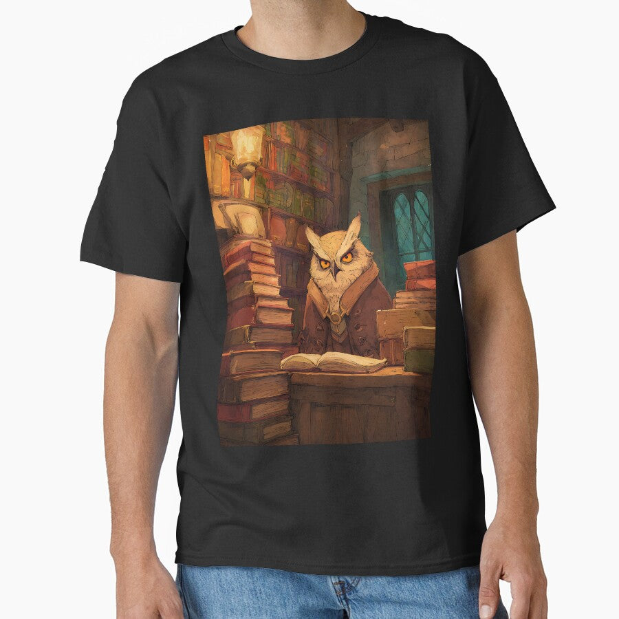 Cottagecore Art: Owl's Antique Bookstore by bapupa T-Shirts, Hoodie, Sweatshirt | BlankRebels.com (Image 1)