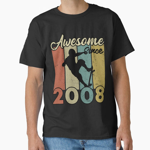 14th Birthday Awesome Since 2008 Skateboard 14 Years Old by TheWildStyle T-Shirts, Hoodie, Sweatshirt (Image 1)