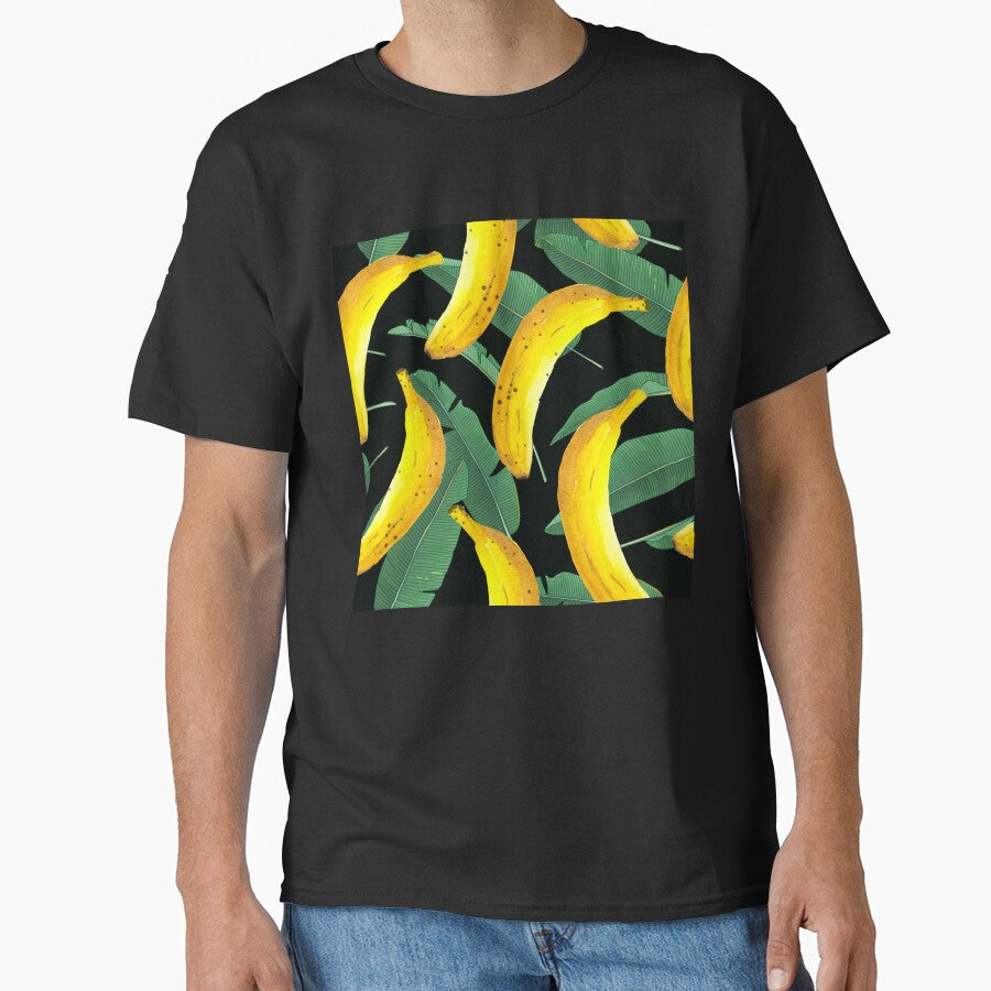 Watercolor Banana And Leaves Pattern by virilamissa T-Shirts, Hoodie, Sweatshirt | BlankRebels.com (Image 1)
