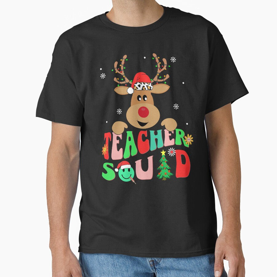 teacher christmas reindeer shirt , matching teacher squad christmas crew grovvy shirt by ZAIN JAMAL Hoodie,... (Image 1)