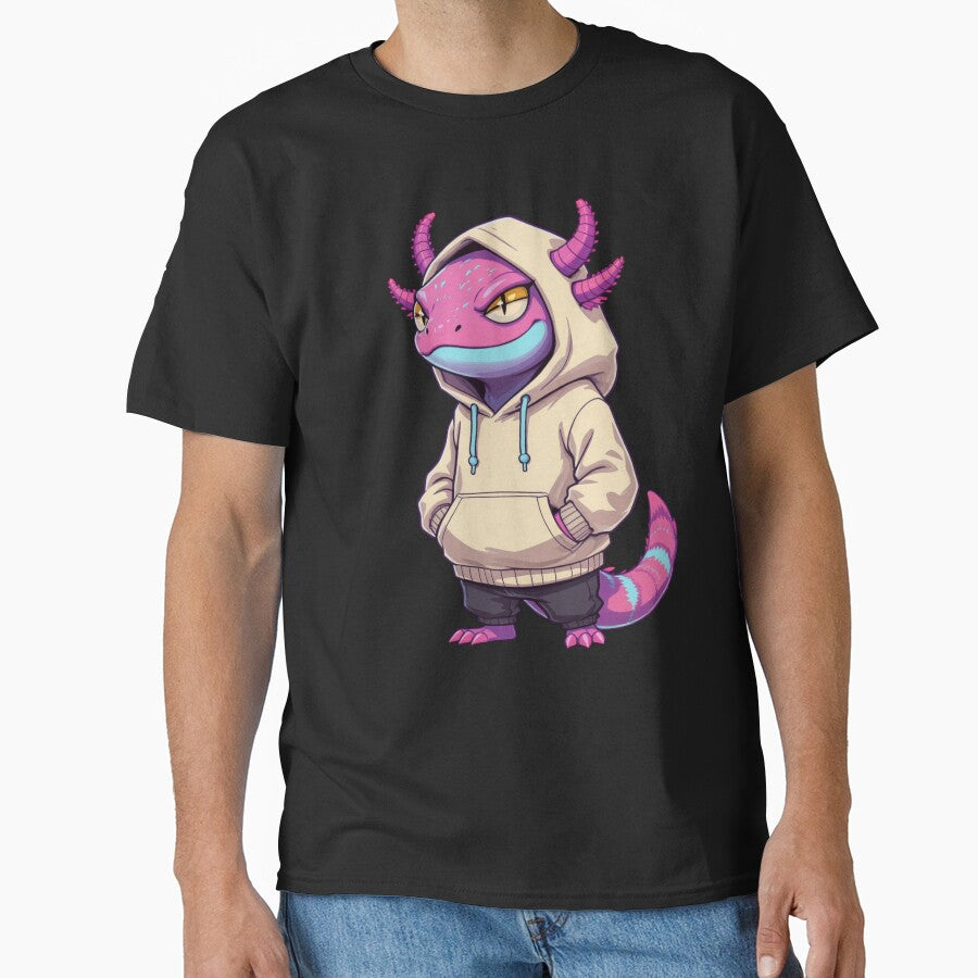 Introvert Cool Axolotl – Quiet Confidence Streetwear Illustration by ColorSplash123 T-Shirts, Hoodie, Sweatshirt (Image 1)