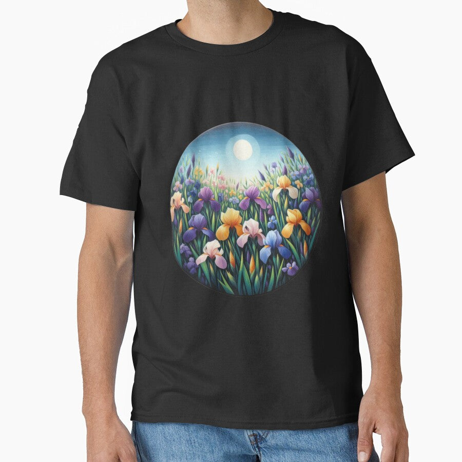 Flower Flowers Field with Moon retro floral flowers by Expressions-Sel T-Shirts, Hoodie, Sweatshirt (Image 1)