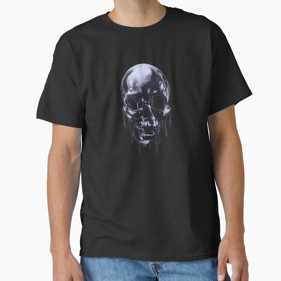 Skull Art Chrome Skull Airbrush Skull Skull Tattoo Metal by shirleyfinley T-Shirts, Hoodie, Sweatshirt (Image 1)