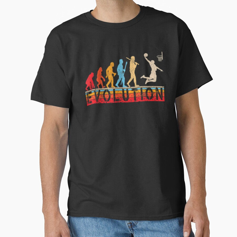 Funny Retro Evolution Basketball players Basketball Fans by peachlovey T-Shirts, Hoodie, Sweatshirt (Image 1)