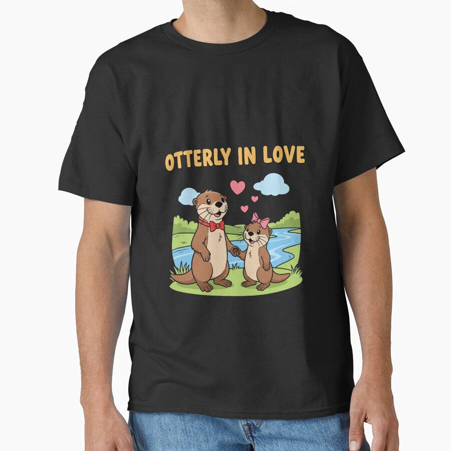 Otterly In Love - Adorable Otters Holding Hands by suszak24 T-Shirts, Hoodie, Sweatshirt | BlankRebels.com (Image 1)